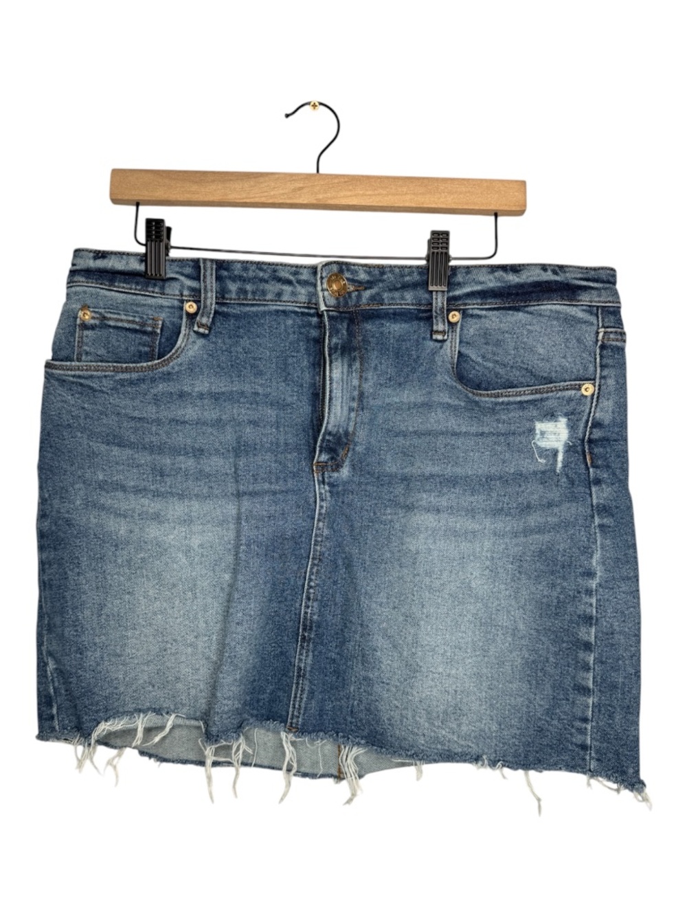 STS Blue distressed mini skirt frayed raw edge hem 5 pockeets size 31